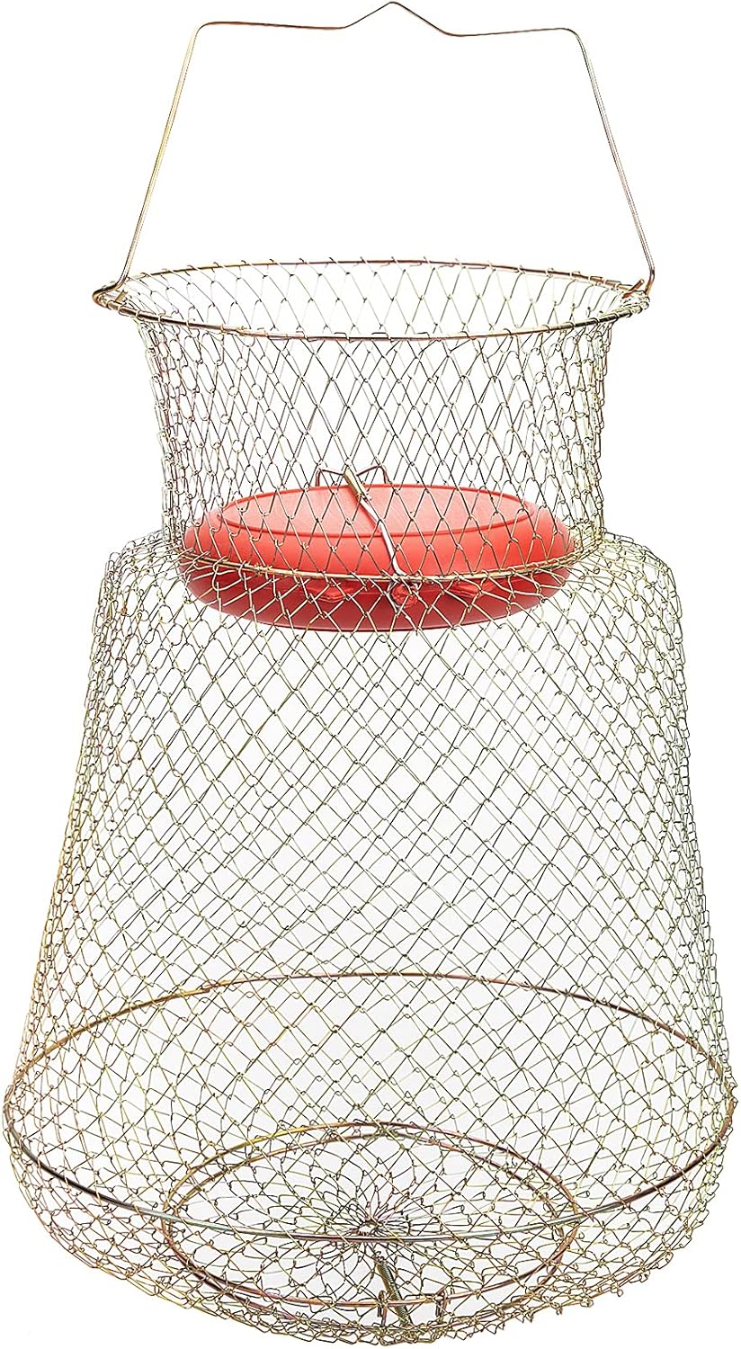 codree Floatable Galvanized Steel Wire Fish Basket, Collapsible Floatable Wire Fishing Basket, Portable Floating Fishing Net Baskets, Robust and Easy to Use