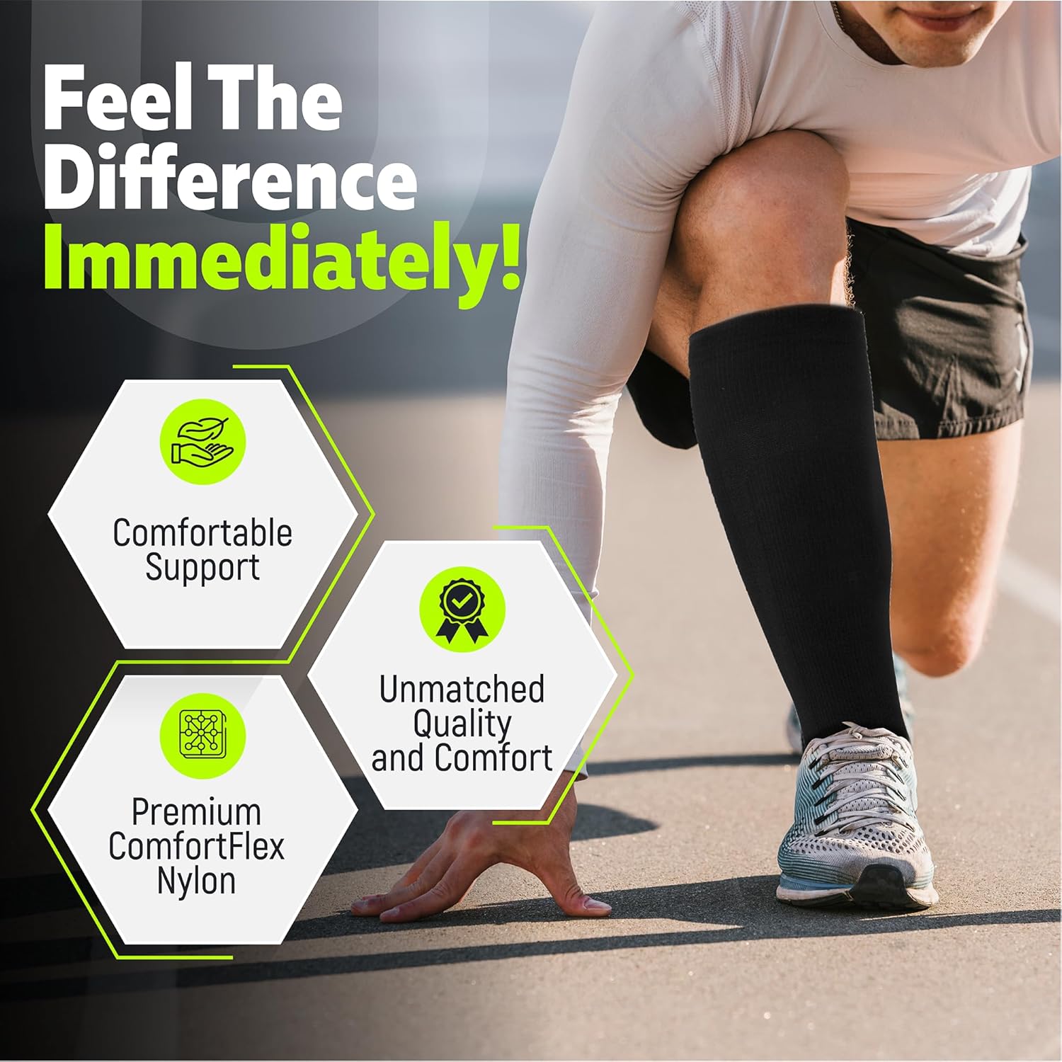 Socks for Men & Women (20-30mmHg) Running, Athletic, Travel - Image 2