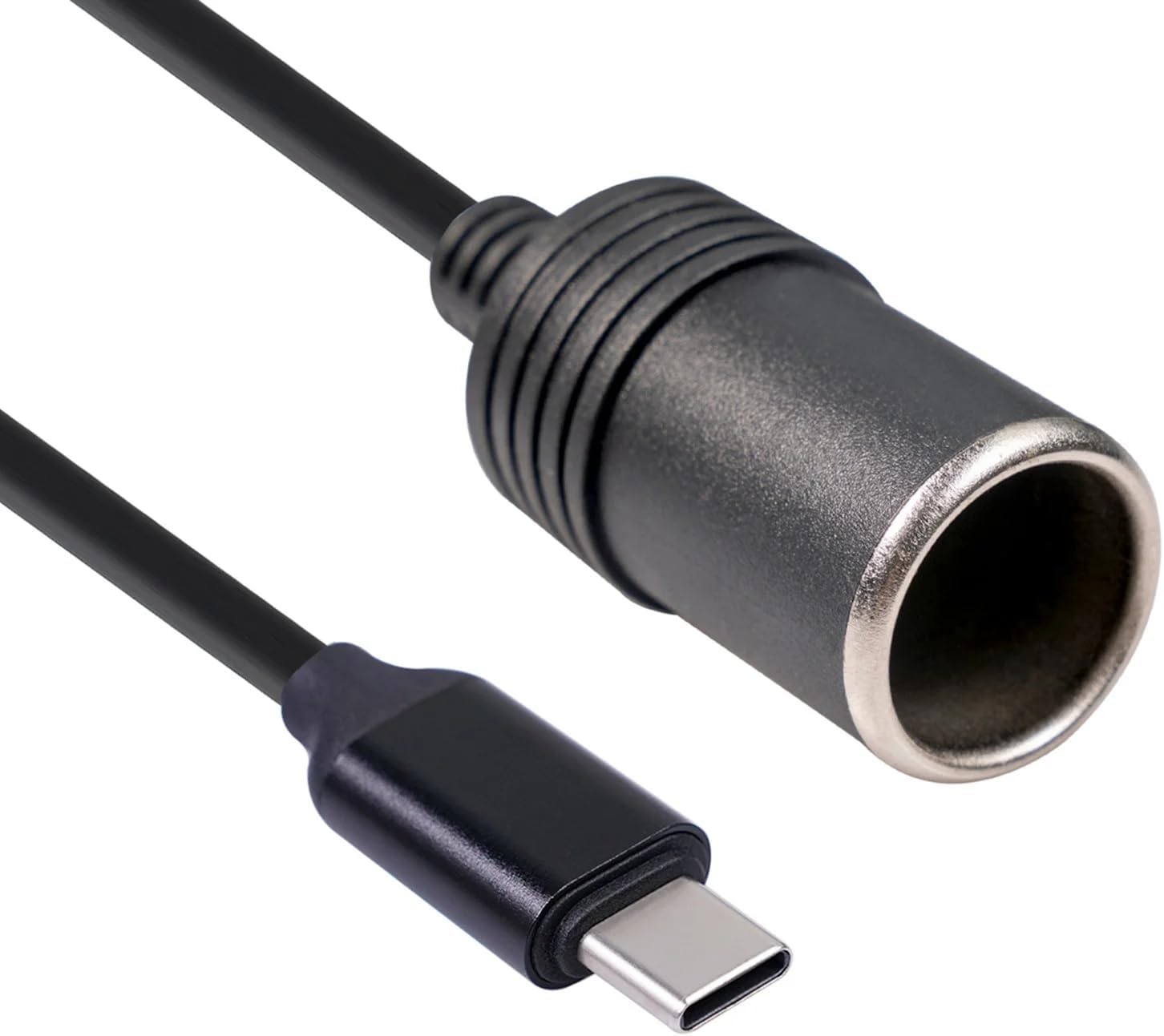 USB C Male to 12V 8W Cigarette Lighter Socket Adapter Power Cable for Dash Cam, GPS, Car Led Light Strips 10W max 1.2M - Image 2